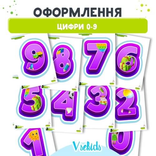 Набір цифр від 0 до 9